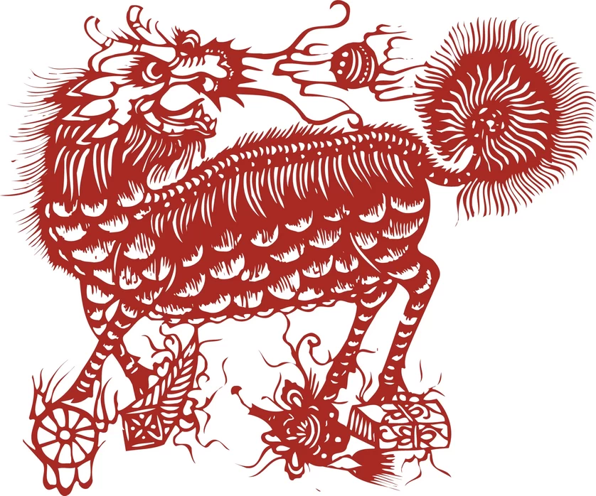 中国风中式传统喜庆民俗人物动物窗花剪纸插画边框AI矢量PNG素材【257】